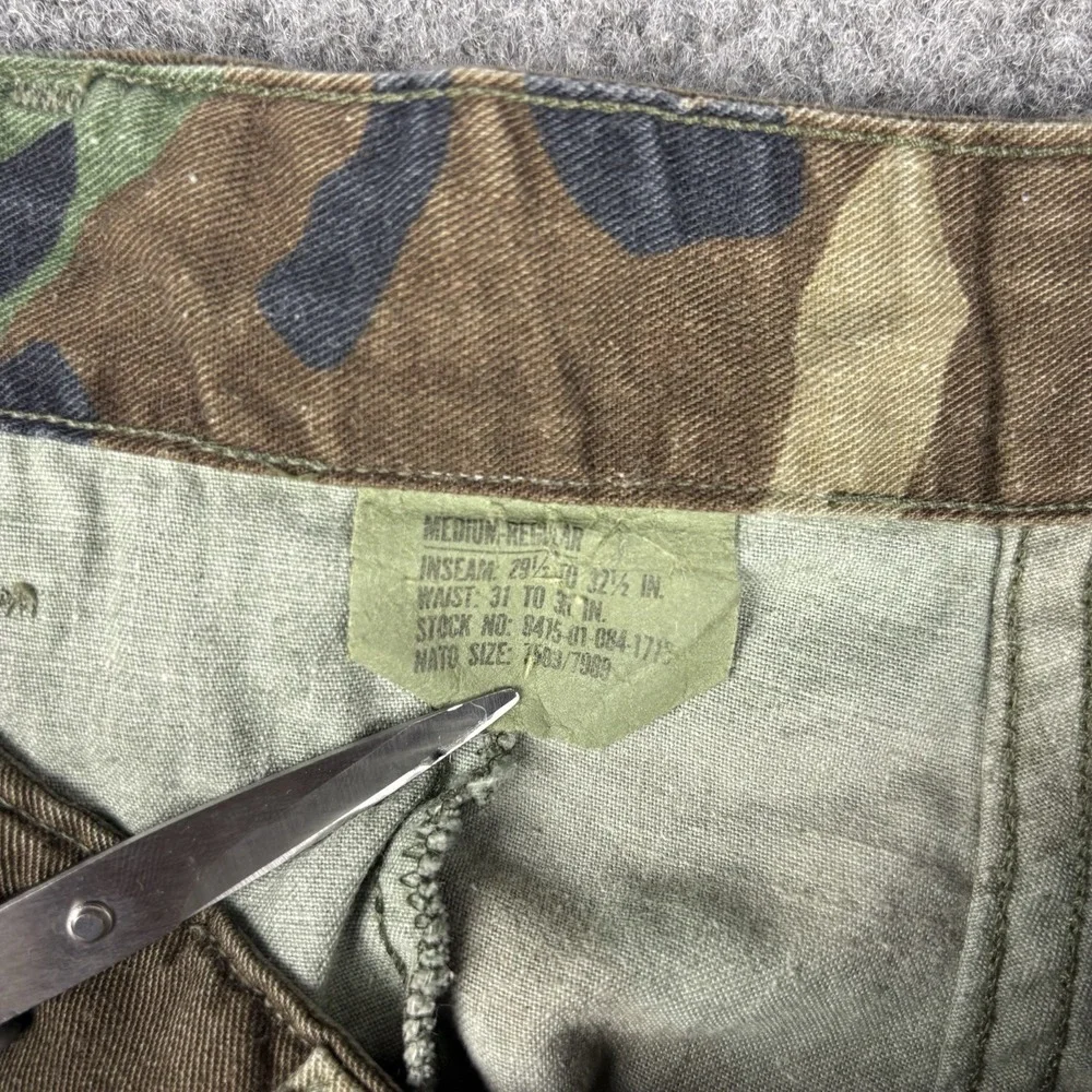 Vintage Army Combat Pants Medium Regular Woodland Cargo Utility Military ACU EUC